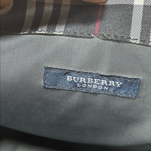 Plaid Tote Bag with Tan Handles - Picture 9 of 11